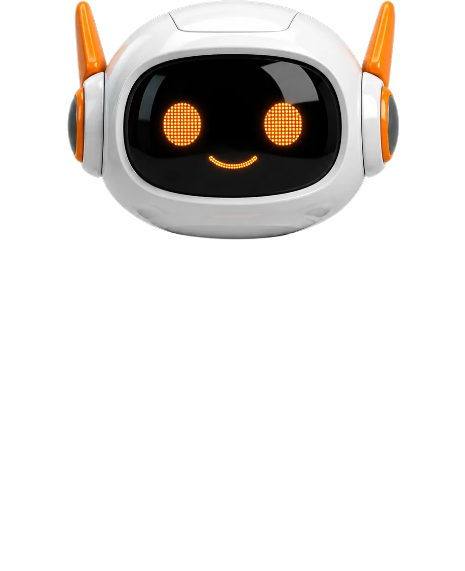 AI assistant robot whose head follows your cursor