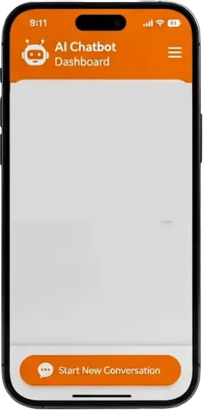 AI chatbot dashboard on a phone