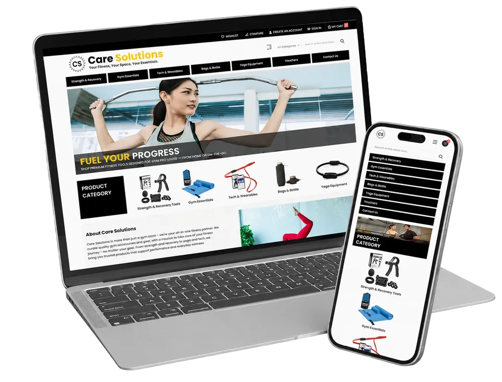 Care Solutions store on desktop and mobile
