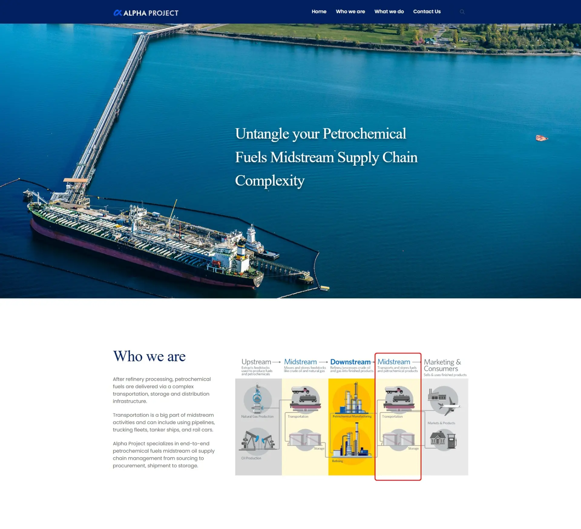 Alpha Project website before the MIBC revamp