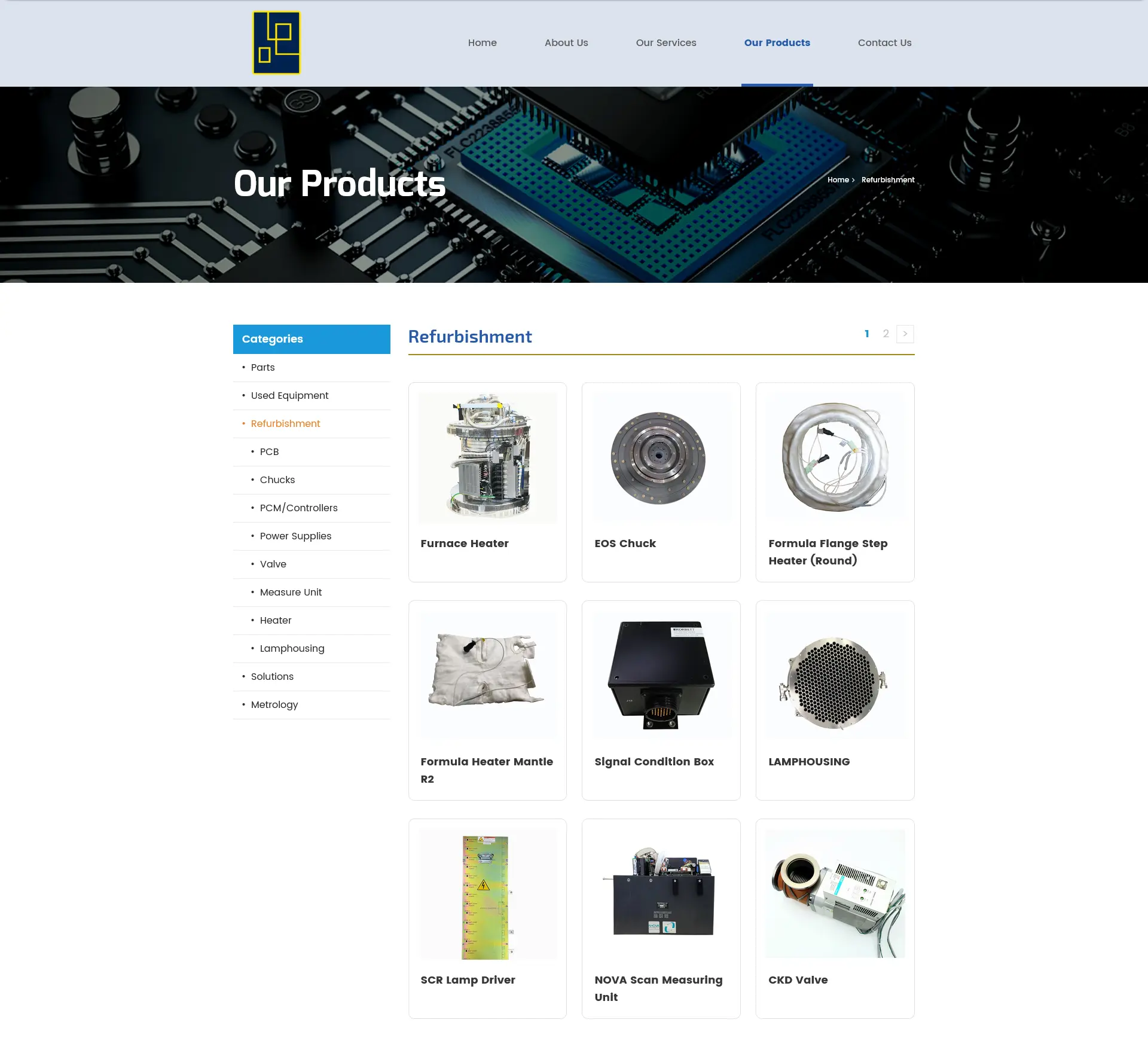 Global Tech Solutions website before the MIBC revamp